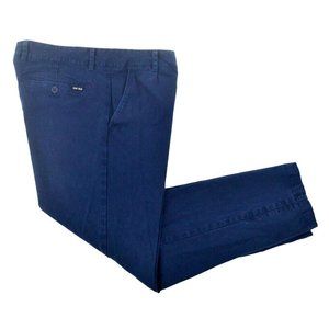 TEDDY FRESH Men's Flat Front Khaki / Chino Cropped Pants SIZE 34/25 Navy Blue